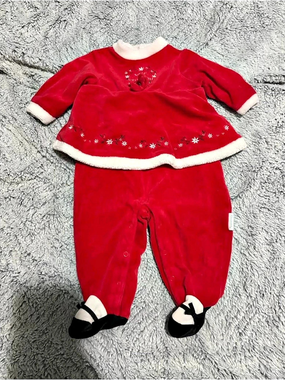 Vitamin Baby 9MRed Holiday Footie Outfit